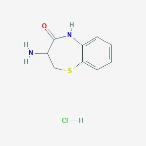 molecular formula C9H11ClN2OS B6354330 3-Amino-2,3-dihydro-1,5-benzothiazepin-4(5H)-one hydrochloride CAS No. 1214694-32-2