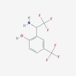 molecular formula C9H7F6NO B6354336 alpha-(Trifluoromethyl)-2-hydroxy-5-(trifluoromethyl)benzyl amine, 97% CAS No. 1337138-63-2