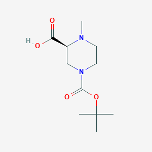 molecular formula C11H20N2O4 B6354385 (3S)-4-Methyl-piperazine-1,3-dicarboxylic acid 1-tert-butyl ester, 95% CAS No. 2165707-14-0