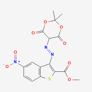 molecular formula C16H13N3O8S B6354559 Methyl 3-((4,4-dimethyl-2,6-dioxo(3,5-dioxanyl))diazenyl)-5-nitrobenzo[b]thiophene-2-carboxylate CAS No. 1025276-99-6