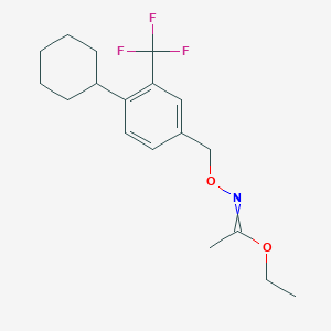 molecular formula C18H24F3NO2 B6354563 （Z）-（乙基N-{[4-环己基-3-(三氟甲基)苯基]甲氧基}乙烷甲酰亚胺酸酯） CAS No. 1418144-65-6