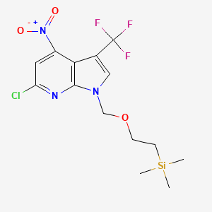 molecular formula C14H17ClF3N3O3Si B6354616 6-氯-4-硝基-3-(三氟甲基)-1-((2-(三甲基甲硅烷基)乙氧基)甲基)-1H-吡咯并[2,3-b]吡啶 CAS No. 892414-51-6