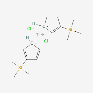 molecular formula C16H26Cl2Si2Ti B6354658 Dichloro-bis[1-(trimethylsilyl)-2,4-cyclopentadien-1-yl]titanium CAS No. 59307-41-4
