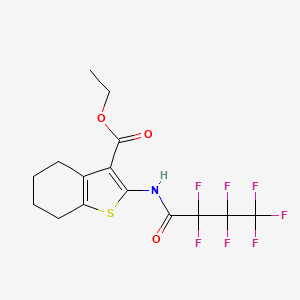 molecular formula C15H14F7NO3S B6354848 Ethyl 2-(2,2,3,3,4,4,4-heptafluorobutanoylamino)-4,5,6,7-tetrahydrobenzo[b]thiophene-3-carboxylate CAS No. 406690-07-1