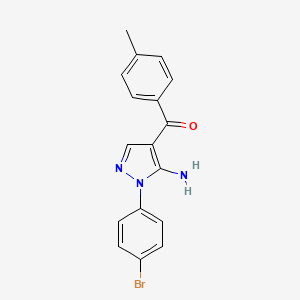 molecular formula C17H14BrN3O B6355049 (5-Amino-1-(4-bromophenyl)-1H-pyrazol-4-yl)(p-tolyl)methanone CAS No. 618091-90-0