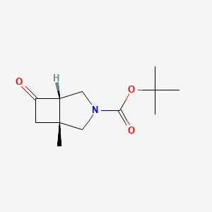 molecular formula C12H19NO3 B6355082 cis-1-Methyl-6-oxo-3-aza-bicyclo[3.2.0]heptane-3-carboxylic acid t-butyl ester CAS No. 1263378-57-9