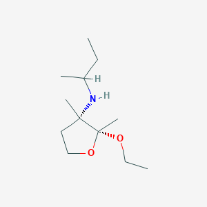 molecular formula C12H25NO2 B063553 (2R,3S)-N-butan-2-yl-2-ethoxy-2,3-dimethyloxolan-3-amine CAS No. 192324-23-5