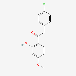 molecular formula C15H13ClO3 B6355337 2-(4-Chlorophenyl)-1-(2-hydroxy-4-methoxyphenyl)ethanone CAS No. 79744-48-2