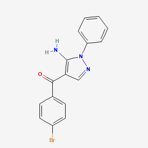 molecular formula C16H12BrN3O B6355524 (5-Amino-1-phenyl-1H-pyrazol-4-yl)(4-bromophenyl)methanone CAS No. 618091-10-4