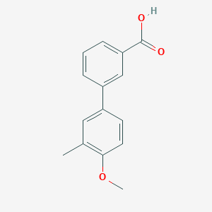 molecular formula C15H14O3 B6355692 3-(4-Methoxy-3-methylphenyl)benzoic acid, 95% CAS No. 885965-79-7