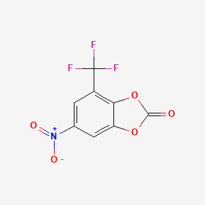 molecular formula C8H2F3NO5 B6355765 6-Nitro-4-(trifluoromethyl)-1,3-benzodioxol-2-one, 98% CAS No. 933673-31-5