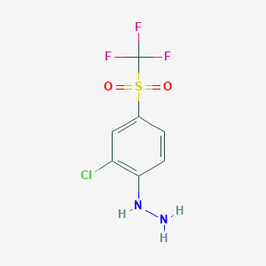 molecular formula C7H6ClF3N2O2S B6355786 2-Chloro-4-(trifluoromethylsulfonyl)phenylhydrazine, 98% CAS No. 933674-82-9