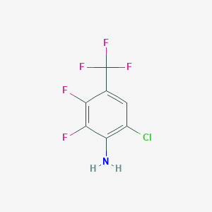 molecular formula C7H3ClF5N B6355791 6-氯-2,3-二氟-4-(三氟甲基)苯胺，98% CAS No. 914635-28-2