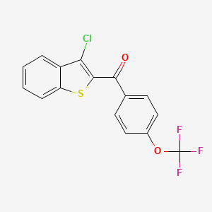 molecular formula C16H8ClF3O2S B6355799 (3-Chlorobenzo[b]thiophen-2-yl-[4-(trifluoromethoxy)phenyl)methanone;  98% CAS No. 887268-30-6