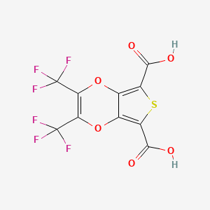 molecular formula C10H2F6O6S B6355811 2,3-Bis(trifluoromethyl)thieno[3,4-b][1,4]dioxene-5,7-dicarboxylic acid, 95% CAS No. 887268-15-7