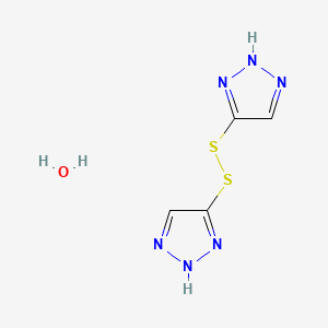 molecular formula C4H6N6OS2 B6355843 4,4'-Di(1,2,3-triazolyl) disulfide hydrate;  98% CAS No. 1378512-80-1