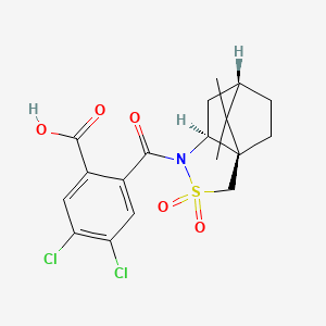 molecular formula C18H19Cl2NO5S B6355850 N-(2-Carboxy-4,5-dichlorobenzoyl)-(+)-10,2-camphorsultam;  98% CAS No. 1820575-29-8