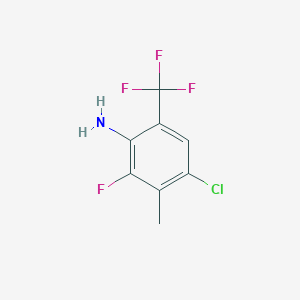 molecular formula C8H6ClF4N B6355871 4-Chloro-2-fluoro-3-methyl-6-(trifluoromethyl)aniline, 98% CAS No. 914635-40-8