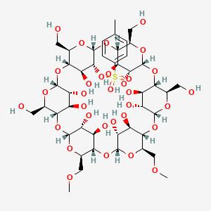 molecular formula C45H70O32S B6355898 mono-2-O-(p-Toluenesulfonyl)-alpha-cyclodextrine;  98% CAS No. 93184-10-2