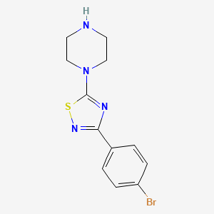 molecular formula C12H13BrN4S B6355988 1-[3-(4-Bromophenyl)-1,2,4-thiadiazol-5-yl]piperazine CAS No. 1858254-95-1