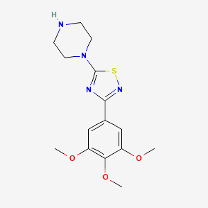 molecular formula C15H20N4O3S B6355998 1-[3-(3,4,5-Trimethoxyphenyl)-1,2,4-thiadiazol-5-yl]piperazine CAS No. 1858256-03-7