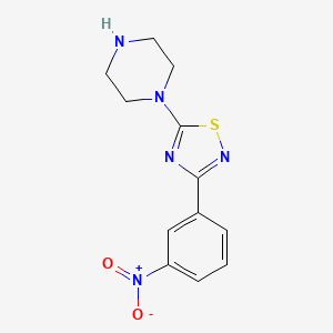 molecular formula C12H13N5O2S B6356003 1-[3-(3-Nitrophenyl)-1,2,4-thiadiazol-5-yl]piperazine CAS No. 1858240-37-5