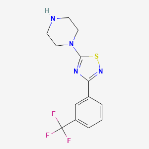 molecular formula C13H13F3N4S B6356019 1-{3-[3-(Trifluoromethyl)phenyl]-1,2,4-thiadiazol-5-yl}piperazine CAS No. 1858256-60-6