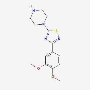 molecular formula C14H18N4O2S B6356024 1-[3-(3,4-Dimethoxyphenyl)-1,2,4-thiadiazol-5-yl]piperazine CAS No. 1858255-42-1