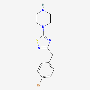 molecular formula C13H15BrN4S B6356042 1-{3-[(4-Bromophenyl)methyl]-1,2,4-thiadiazol-5-yl}piperazine CAS No. 1858255-97-6