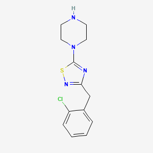 molecular formula C13H15ClN4S B6356065 1-{3-[(2-Chlorophenyl)methyl]-1,2,4-thiadiazol-5-yl}piperazine CAS No. 1858251-58-7