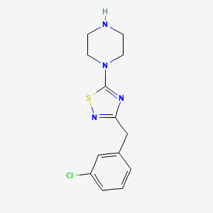 molecular formula C13H15ClN4S B6356072 1-{3-[(3-Chlorophenyl)methyl]-1,2,4-thiadiazol-5-yl}piperazine CAS No. 1858251-16-7