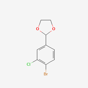 molecular formula C9H8BrClO2 B6356122 2-(4-Bromo-3-chlorophenyl)-1,3-dioxolane CAS No. 1063712-33-3