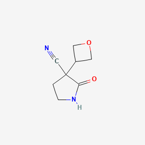 molecular formula C8H10N2O2 B6356129 3-(Oxetan-3-yl)-2-oxo-pyrrolidine-3-carbonitrile CAS No. 1462289-86-6