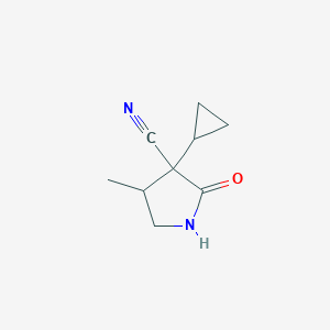 molecular formula C9H12N2O B6356136 3-Cyclopropyl-4-methyl-2-oxo-pyrrolidine-3-carbonitrile CAS No. 1462289-96-8