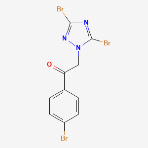 molecular formula C10H6Br3N3O B6356184 1-(4-Bromophenyl)-2-(dibromo-1H-1,2,4-triazol-1-yl)ethan-1-one CAS No. 919260-15-4