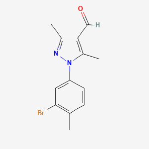 molecular formula C13H13BrN2O B6356349 1-(3-Bromo-4-methylphenyl)-3,5-dimethyl-1H-pyrazole-4-carbaldehyde CAS No. 1175817-02-3