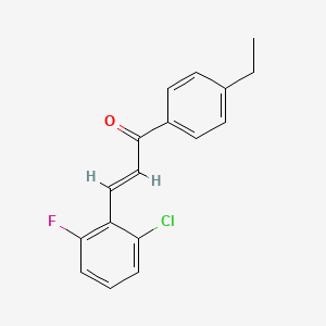 molecular formula C17H14ClFO B6356352 (2E)-3-(2-Chloro-6-fluorophenyl)-1-(4-ethylphenyl)prop-2-en-1-one CAS No. 1177235-79-8