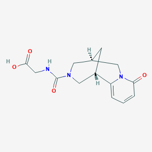 molecular formula C14H17N3O4 B6356362 N-{[(1S)-8-Oxo-1,5,6,8-tetrahydro-2H-1,5-methanopyrido[1,2-a][1,5]diazocin-3(4H)-yl]carbonyl}glycine CAS No. 1212184-70-7
