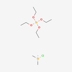molecular formula C10H26ClO4Si2 B6356412 Hydride Q resin, viscosity 6-8 cSt. CAS No. 68988-57-8