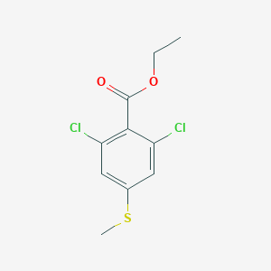 molecular formula C10H10Cl2O2S B6356530 2,6-Dichloro-4-(methylsulfanyl)benzoic acid ethyl ester CAS No. 2145093-96-3