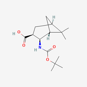 molecular formula C15H25NO4 B6356628 (1R,2R,3S,5R)-(2-tert-Butoxycarbonylamino)-6,6-dimethylbicyclo[3.1.1]heptan-3-carboxylic acid CAS No. 1027343-59-4