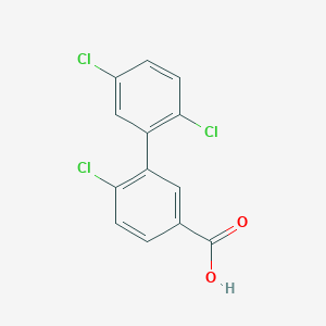molecular formula C13H7Cl3O2 B6356726 4-Chloro-3-(2,5-dichlorophenyl)benzoic acid, 95% CAS No. 544475-98-1