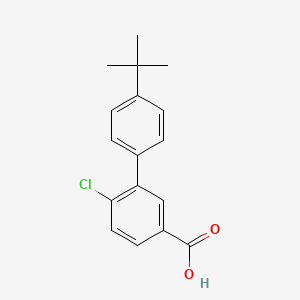 molecular formula C17H17ClO2 B6356736 4-Chloro-3-(4-t-butylphenyl)benzoic acid, 95% CAS No. 1181627-15-5