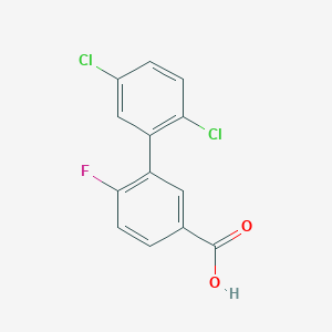 molecular formula C13H7Cl2FO2 B6356748 3-(2,5-Dichlorophenyl)-4-fluorobenzoic acid, 95% CAS No. 1181627-08-6
