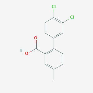 molecular formula C14H10Cl2O2 B6356749 2-(3,4-Dichlorophenyl)-5-methylbenzoic acid, 95% CAS No. 1181626-99-2