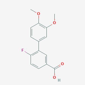 molecular formula C15H13FO4 B6356761 3-(3,4-Dimethoxyphenyl)-4-fluorobenzoic acid, 95% CAS No. 1181441-50-8