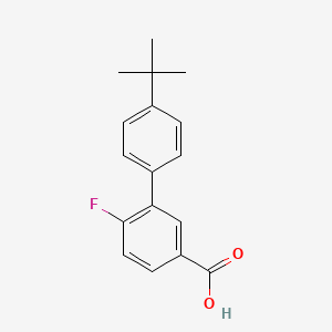 molecular formula C17H17FO2 B6356769 4-Fluoro-3-(4-t-butylphenyl)benzoic acid, 95% CAS No. 1181595-97-0