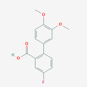 molecular formula C15H13FO4 B6356773 2-(3,4-Dimethoxyphenyl)-5-fluorobenzoic acid, 95% CAS No. 1179306-54-7