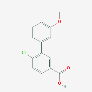 molecular formula C14H11ClO3 B6356780 4-Chloro-3-(3-methoxyphenyl)benzoic acid, 95% CAS No. 1181609-23-3