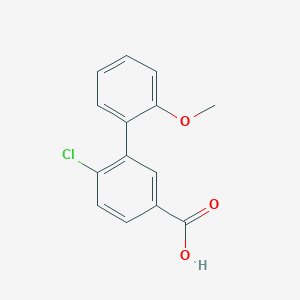 molecular formula C14H11ClO3 B6356784 4-Chloro-3-(2-methoxyphenyl)benzoic acid, 95% CAS No. 1181567-18-9